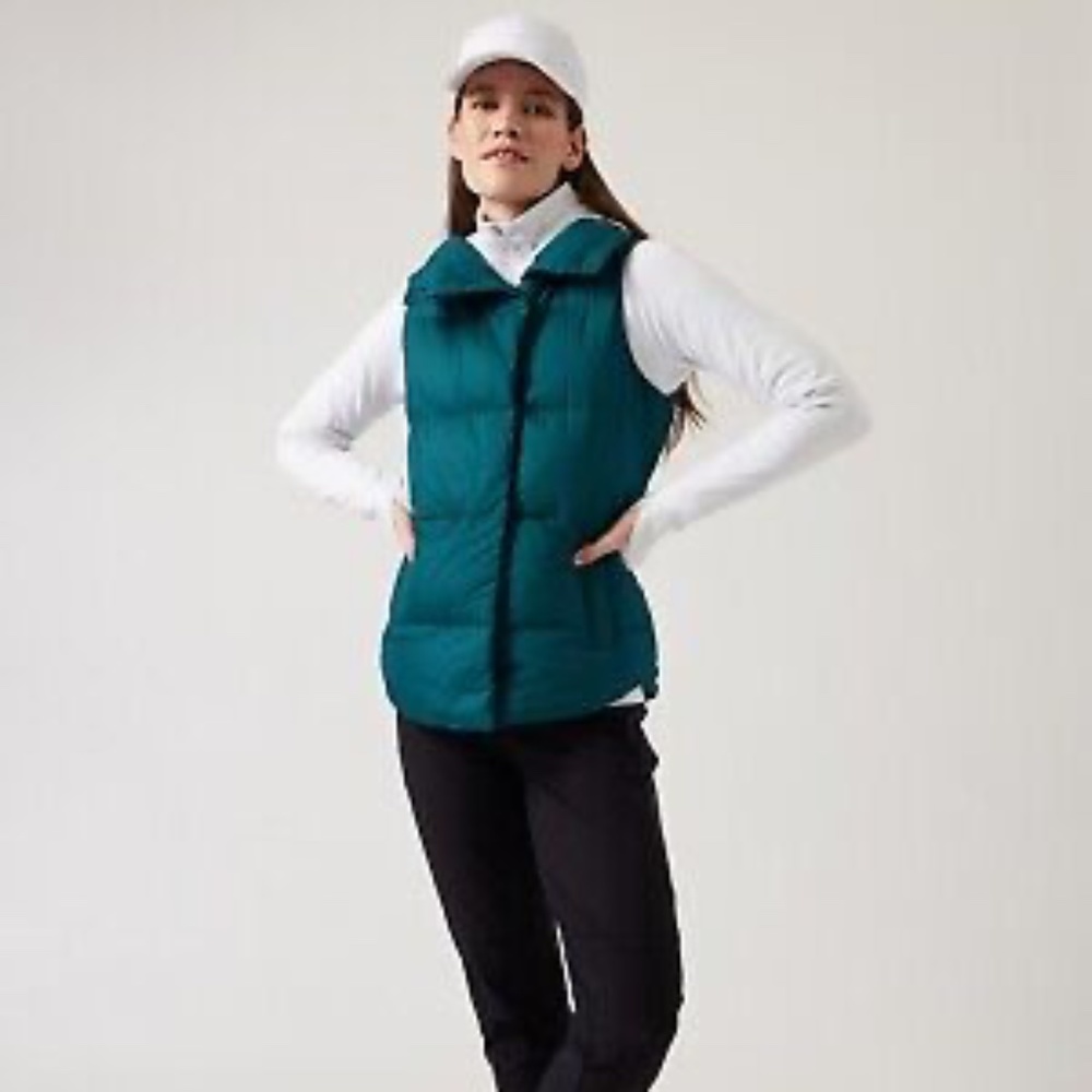 Athleta Down Vest M Sardinia blue